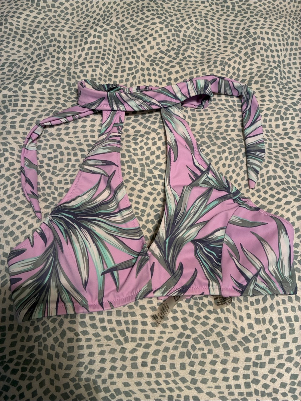 VS Pink Tropical Print Halter Bikini Top